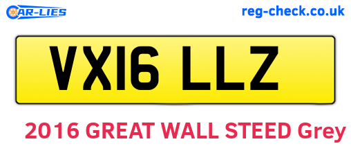 VX16LLZ are the vehicle registration plates.