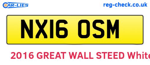 NX16OSM are the vehicle registration plates.