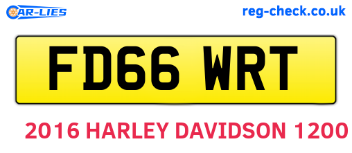 FD66WRT are the vehicle registration plates.