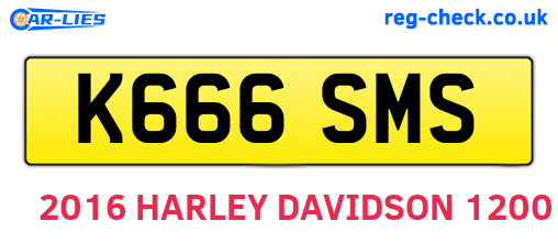 K666SMS are the vehicle registration plates.
