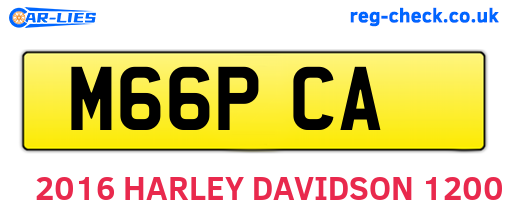 M66PCA are the vehicle registration plates.
