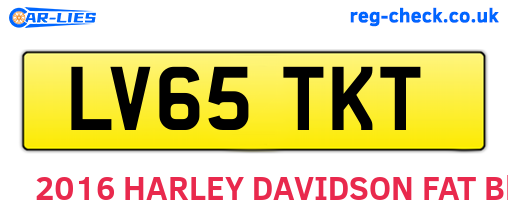 LV65TKT are the vehicle registration plates.