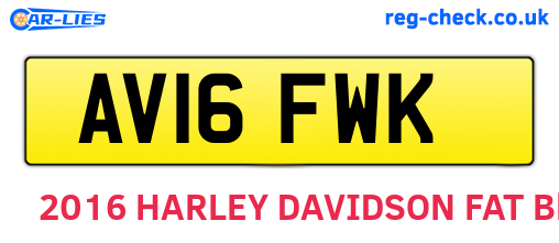 AV16FWK are the vehicle registration plates.