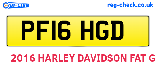 PF16HGD are the vehicle registration plates.