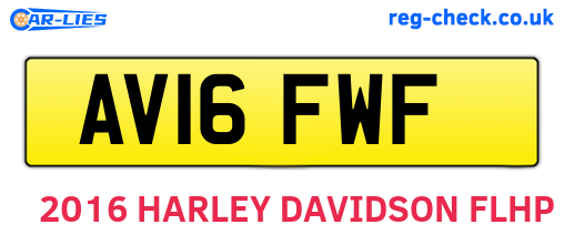 AV16FWF are the vehicle registration plates.