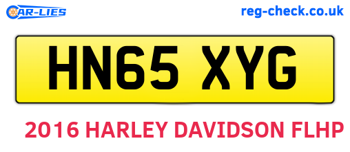 HN65XYG are the vehicle registration plates.