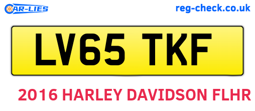 LV65TKF are the vehicle registration plates.