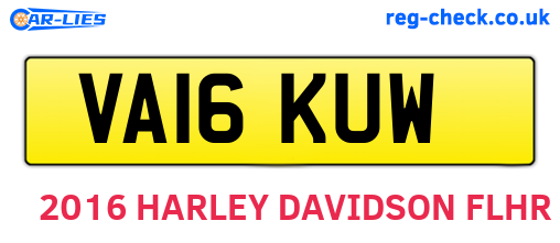 VA16KUW are the vehicle registration plates.