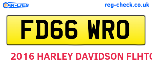 FD66WRO are the vehicle registration plates.