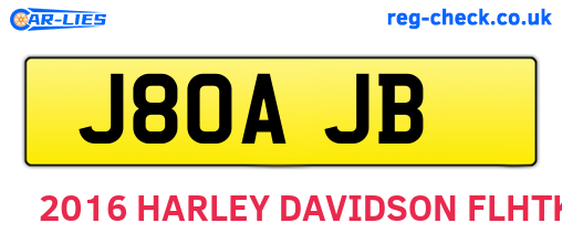 J80AJB are the vehicle registration plates.
