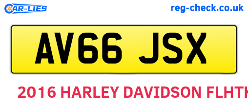 AV66JSX are the vehicle registration plates.