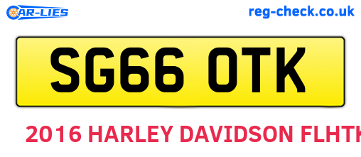 SG66OTK are the vehicle registration plates.