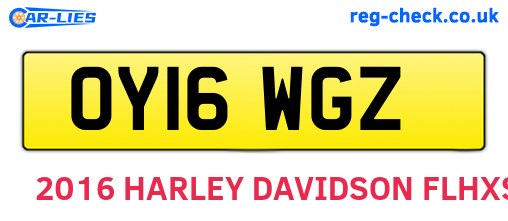 OY16WGZ are the vehicle registration plates.