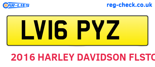 LV16PYZ are the vehicle registration plates.