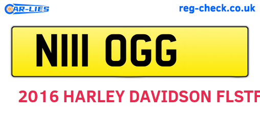 N111OGG are the vehicle registration plates.