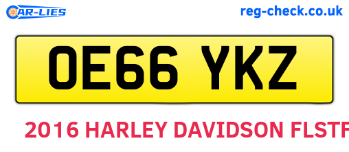 OE66YKZ are the vehicle registration plates.