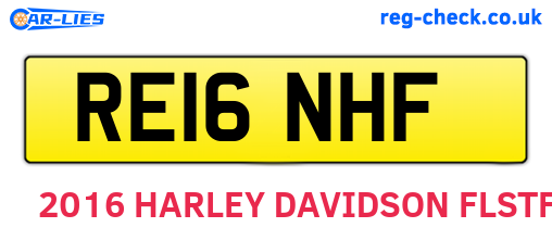 RE16NHF are the vehicle registration plates.