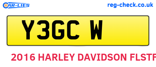 Y3GCW are the vehicle registration plates.