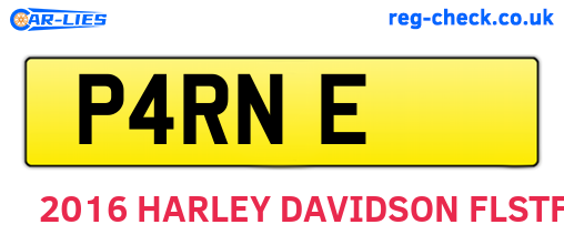 P4RNE are the vehicle registration plates.