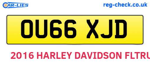 OU66XJD are the vehicle registration plates.