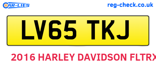 LV65TKJ are the vehicle registration plates.