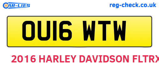 OU16WTW are the vehicle registration plates.