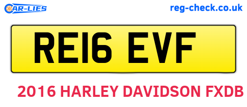 RE16EVF are the vehicle registration plates.