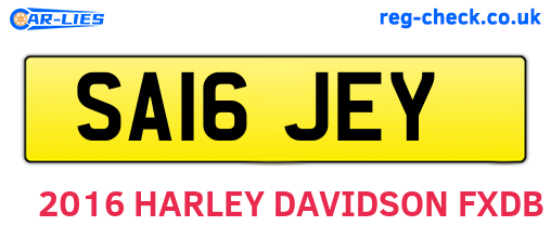 SA16JEY are the vehicle registration plates.