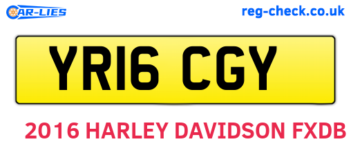 YR16CGY are the vehicle registration plates.