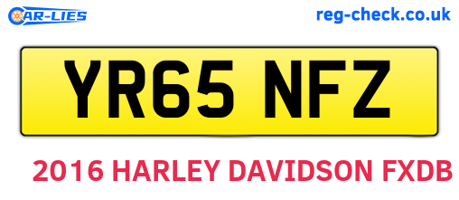 YR65NFZ are the vehicle registration plates.