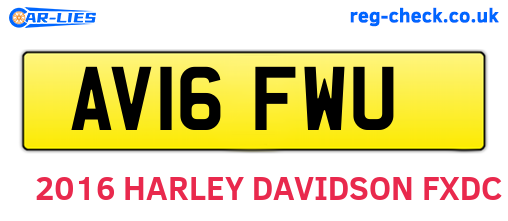 AV16FWU are the vehicle registration plates.