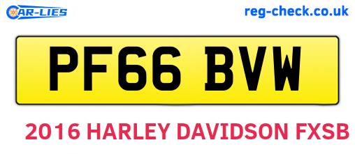 PF66BVW are the vehicle registration plates.