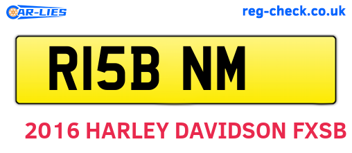 R15BNM are the vehicle registration plates.