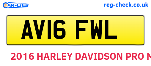 AV16FWL are the vehicle registration plates.
