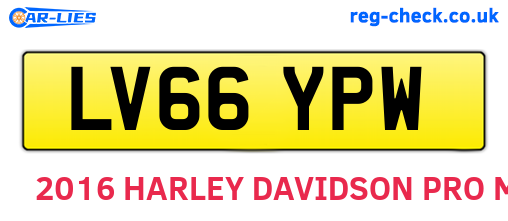 LV66YPW are the vehicle registration plates.