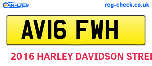 AV16FWH are the vehicle registration plates.