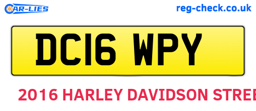 DC16WPY are the vehicle registration plates.
