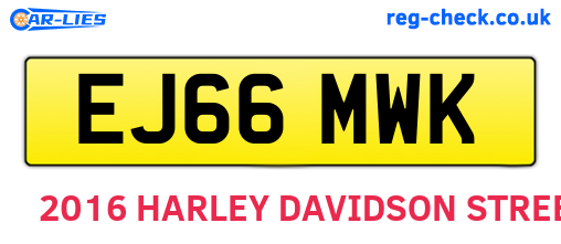 EJ66MWK are the vehicle registration plates.