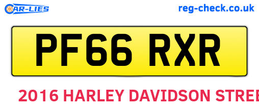 PF66RXR are the vehicle registration plates.