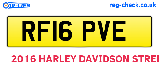 RF16PVE are the vehicle registration plates.
