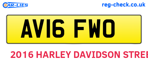AV16FWO are the vehicle registration plates.
