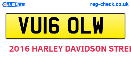VU16OLW are the vehicle registration plates.