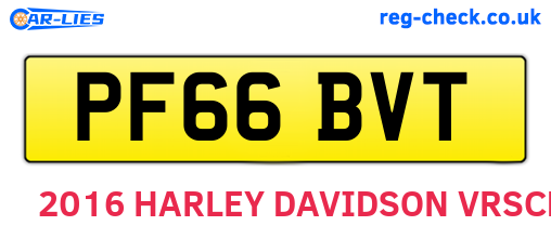 PF66BVT are the vehicle registration plates.