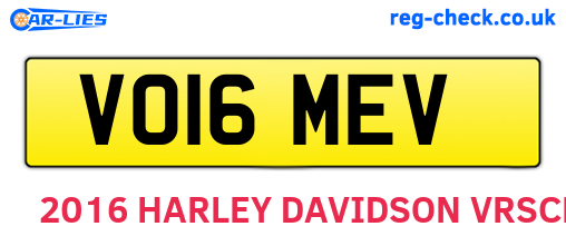 VO16MEV are the vehicle registration plates.