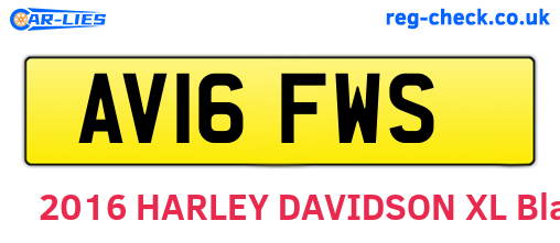 AV16FWS are the vehicle registration plates.