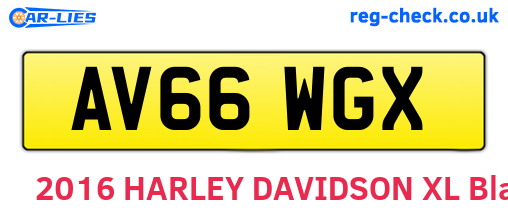 AV66WGX are the vehicle registration plates.