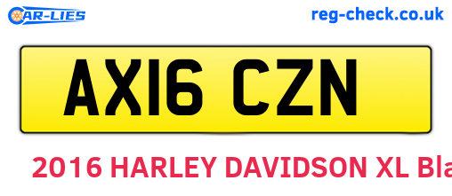 AX16CZN are the vehicle registration plates.