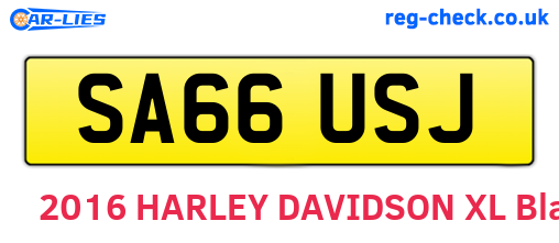 SA66USJ are the vehicle registration plates.