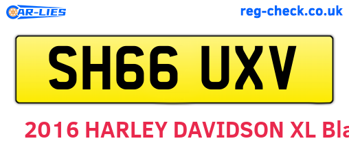 SH66UXV are the vehicle registration plates.