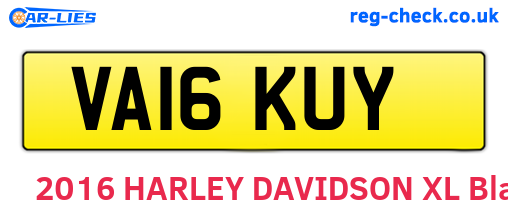 VA16KUY are the vehicle registration plates.